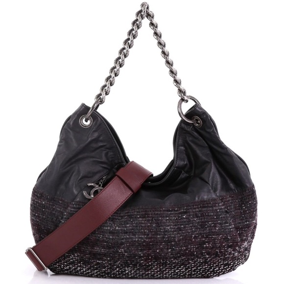 CHANEL Handbags - 💯%Authent CHANEL Coco Pleats Hobo Leather & Tweed